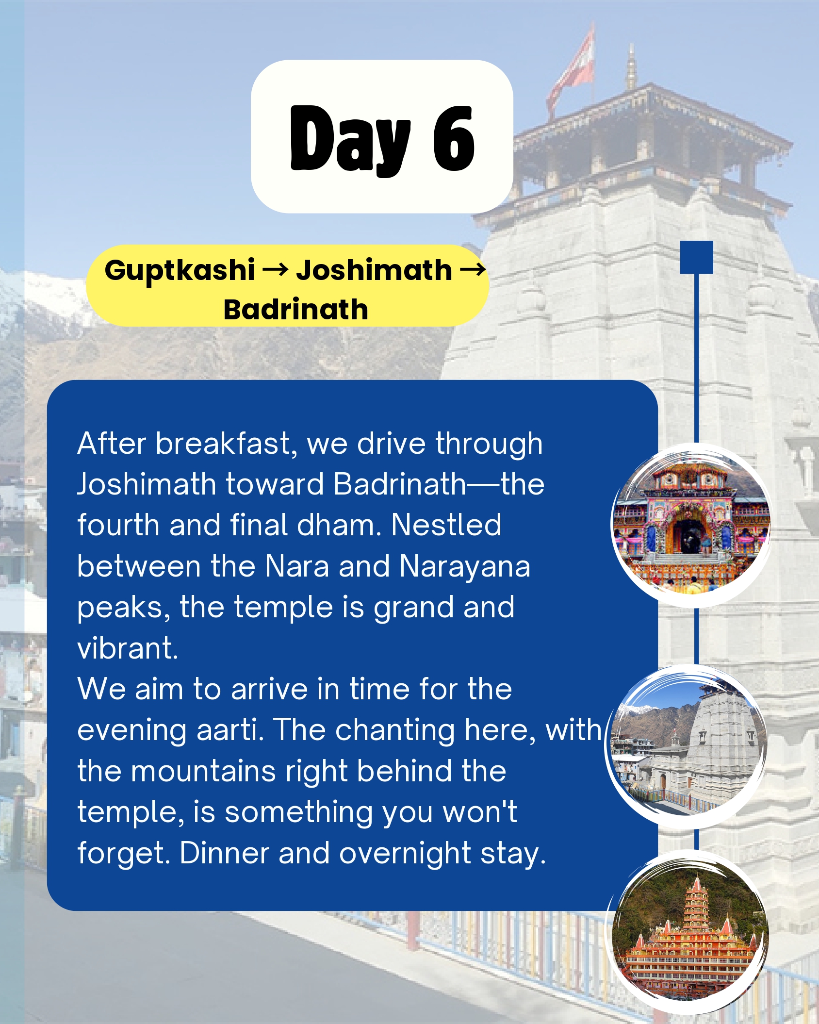 Char Dham Yatra daily tour schedule and travel route details